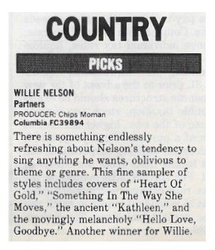 Nelson, Willie / Partners / 1986