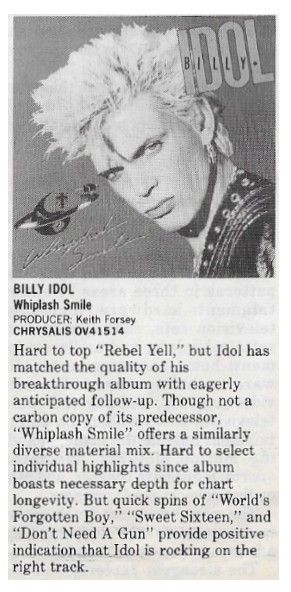 Idol, Billy / Whiplash Smile / 1986
