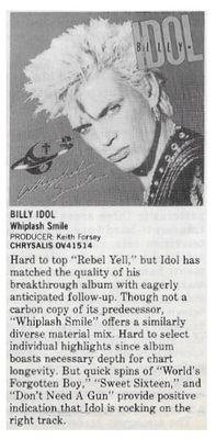 Idol, Billy / Whiplash Smile / 1986