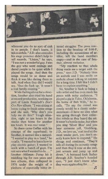 Souther, J.D. / Rolling Stone Story / 10-7-76