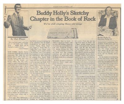 Holly, Buddy / Buddy Holly's Sketchy Chapter in the Book of Rock / 1976