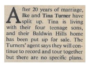Turner, Ike + Tina / Ike and Tina Turner Have Split Up / 1976
