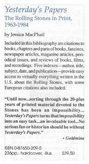 Rolling Stones, The / Yesterday's Papers / 1993