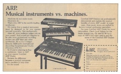 ARP / Musical Instruments vs. Machines / 1978