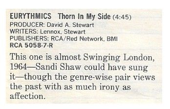 Eurythmics / Thorn in My Side / 1986