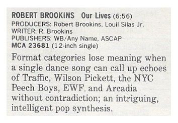 Brookins, Robert / Our Lives / 1986