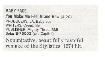 Babyface / You Make Me Feel Brand New / 1986