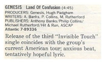 Genesis / Land of Confusion / 1986