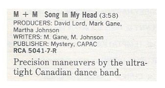 M+M / Song in My Head / 1986