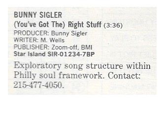Sigler, Bunny / (You've Got the) Right Stuff / 1986
