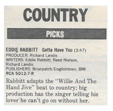 Rabbitt, Eddie / Gotta Have You / 1986
