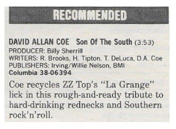 Coe, David Allan / Son of the South / 1986