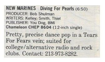 New Marines / Diving for Pearls / 1986