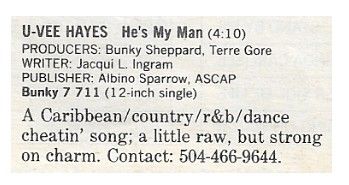 Hayes, Uvee / He's My Man / 1986