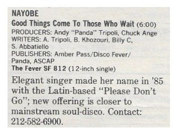 Nayobe / Good Things Come to Those Who Wait / 1986