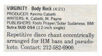 Virginity / Body Rock / 1986