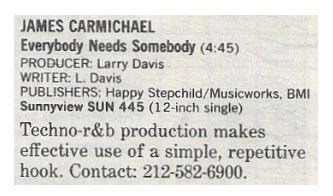 Carmichael, James / Everybody Needs Somebody / 1986