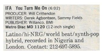 IFA / You Turn Me On / 1986
