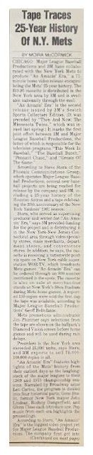 New York Mets / Tape Traces 25-Year History of N.Y. Mets / 1986