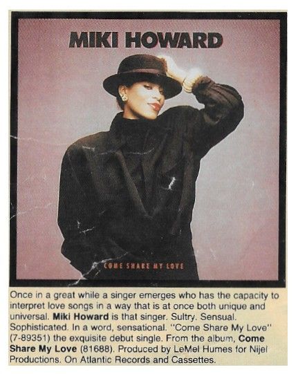 Howard, Miki / Come Share My Love / 1986