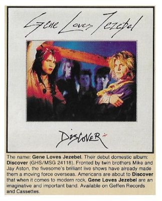 Gene Loves Jezebel / Discover / 1986