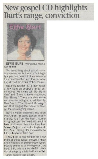 Burt, Effie / Wonderful Memories / 2000
