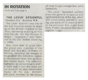 Lovin' Spoonful, The / Greatest Hits / 2000