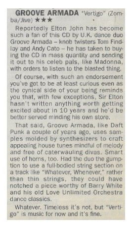 Groove Armada / Vertigo / 2000