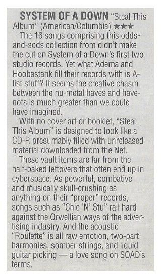 System of a Down / Steal This Album / 2002