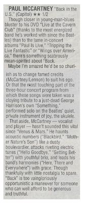 McCartney, Paul / Back in the U.S. / 2003