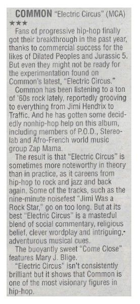 Common / Electric Circus / 2003