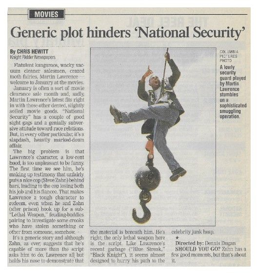 Lawrence, Martin / Generic Plot Hinders 'National Security' / 2003