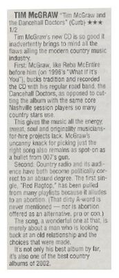 McGraw, Tim / Tim McGraw and the Dancehall Doctors (#2) / 2002