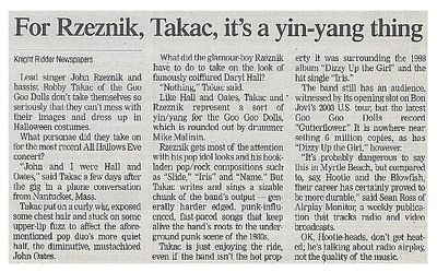 Goo Good Dolls / For Rzeznik, Takac, It's a Yin-Yang Thing / 2002