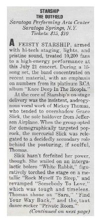 Starship / Saratoga Performing Arts Center / 1986