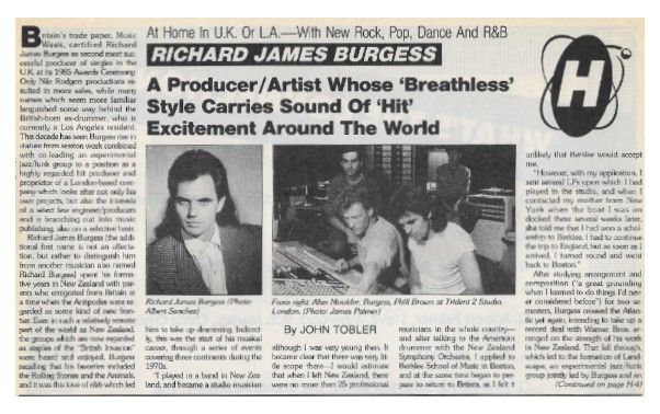 Burgess, Richard James / Producer-Artist / 1986