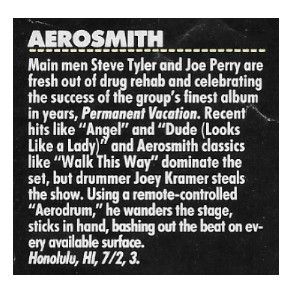 Aerosmith / Tour Dates + Story / 1988