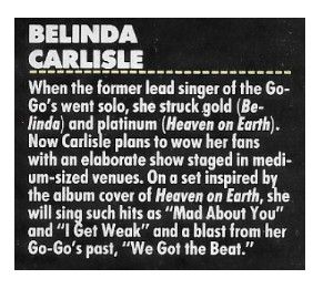 Carlisle, Belinda / Tour Story / 1988