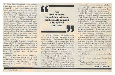 Ronstadt, Linda / Oreos and Love Gone Wrong / 1976