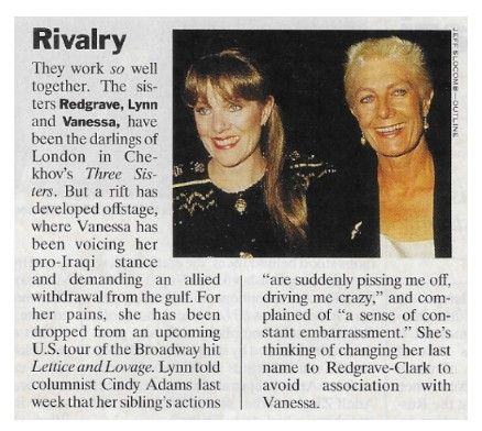 Redgrave, Lynn + Vanessa / Rivalry / 1991