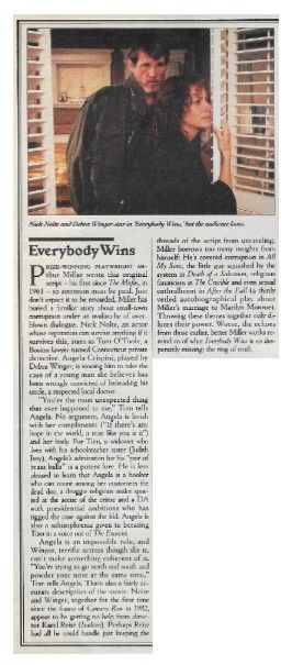 Winger, Debra--Nick Nolte / Everybody Wins / 1990