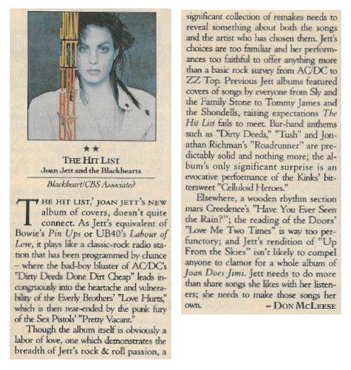 Jett, Joan / The Hit List / 1990