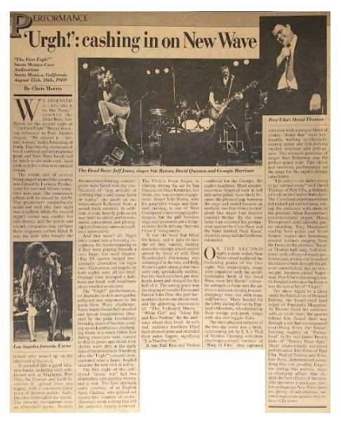 Dead Boys--X--Pere Ubu / Santa Monica Civic Auditorium / 1980