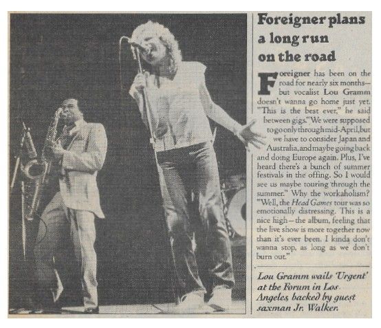 Foreigner / Foreigner Plans a Long Run on the Road / 1982