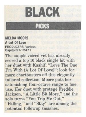 Moore, Melba / A Lot of Love / 1986