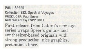 Speer, Paul / Collection 983: Spectral Voyages / 1986