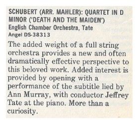 Schubert / Quartet in D Minor / 1986