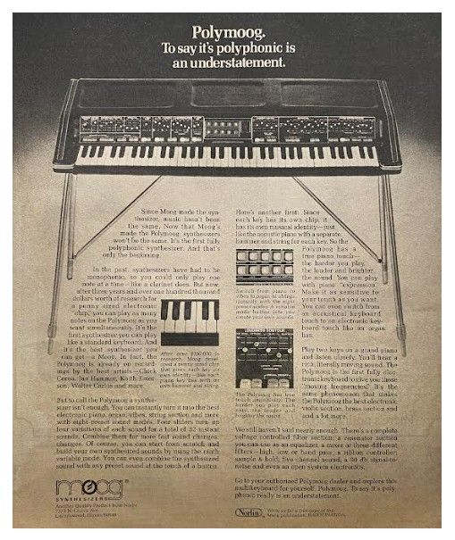 Moog Synthesizers / Polymoog. / 1976