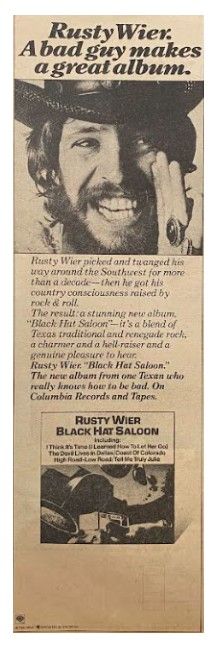 Wier, Rusty / Black Hat Saloon / 1976