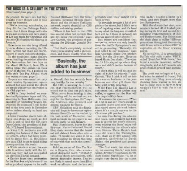 Springsteen, Bruce / The Boss is a Sellout in the Stores / 1986